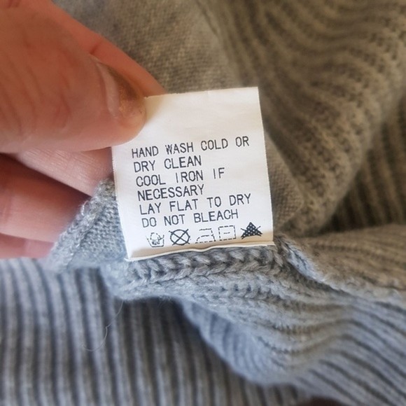 Fate Grey Cardigan Open Sweater Size Small Black line Panel Duster Thick Ribbed - Picture 9 of 12